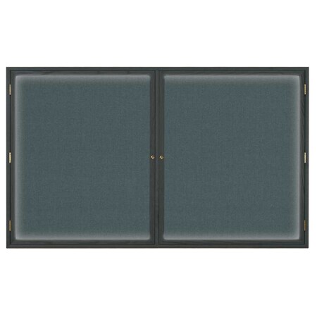 United Visual Products Triple Door Indoor Enclosed Easy Tack Bo UV335EZ-BLACK-GOLD
